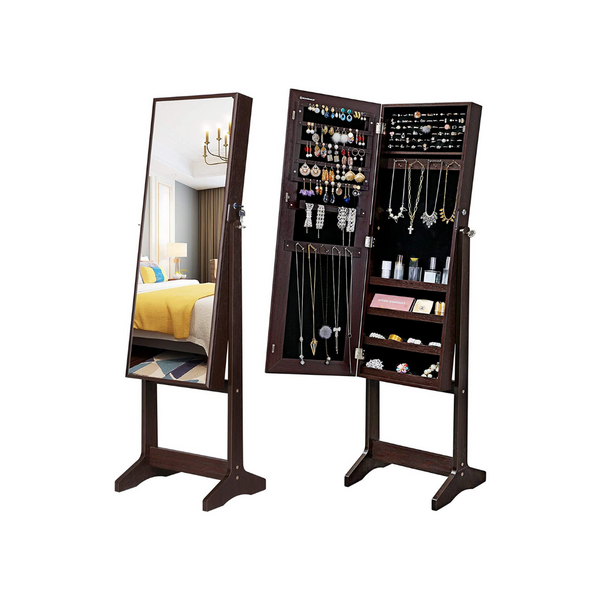 Gabinete para joyería con espejo de cuerpo entero