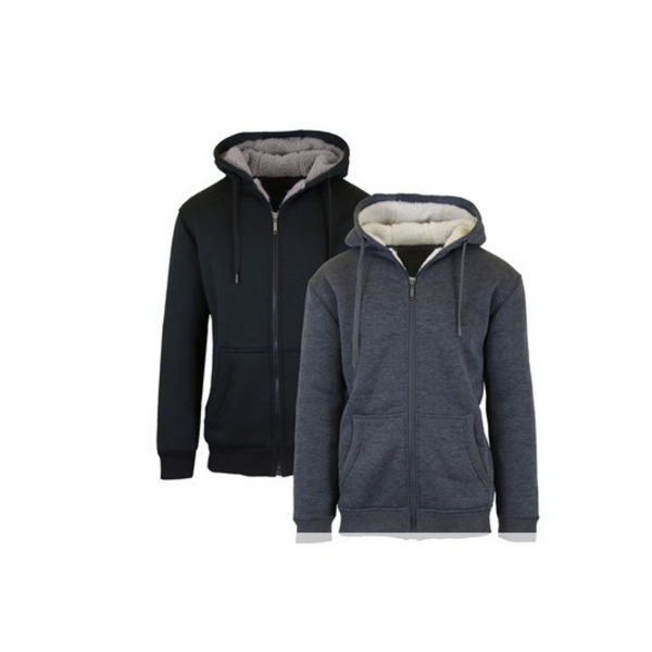 2 Sherpa Lined Fleece Hoodies