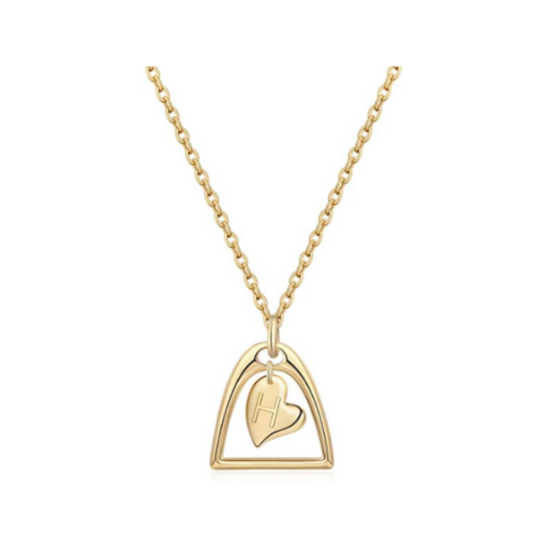 14k Gold Silver Plated Love Heart Necklaces (All ABC's)