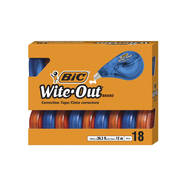 18 Pack Of BIC Wite-Out Brand EZ Correct Correction Tape