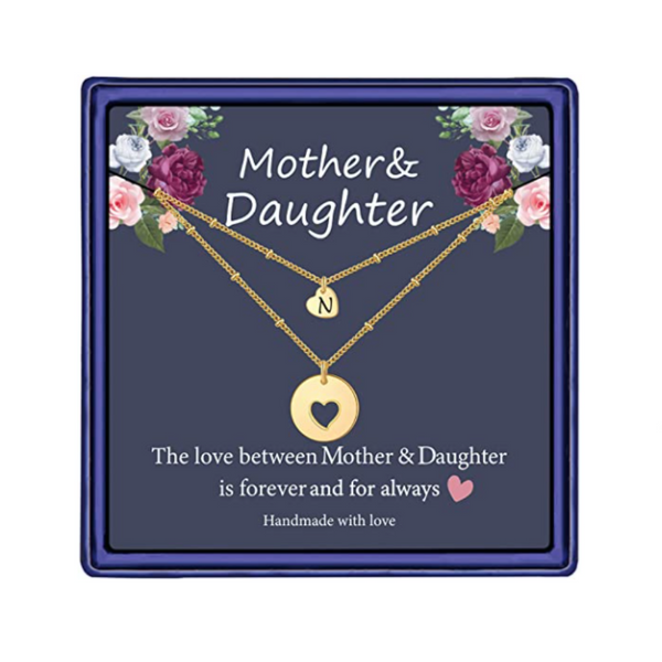 Mother Daughter Initial Necklace Gift Set (All ABC's)