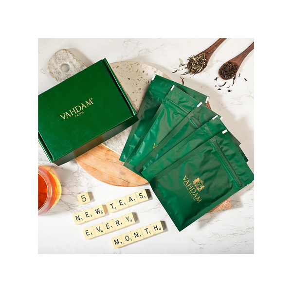 Vahdam, Loose Leaf Tea Variety Subscription Box - 5 Teas, 35+ Servings