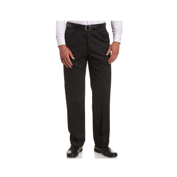 Haggar Pantalones delanteros lisos con cintura expandible oculta para hombre