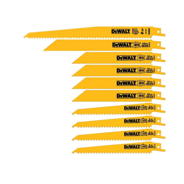 10 Piece Dewalt Reciprocating Saw Blades With Case