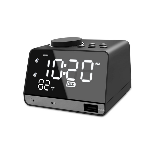 Digital Alarm Clock Radio with Bluetooth Speaker
