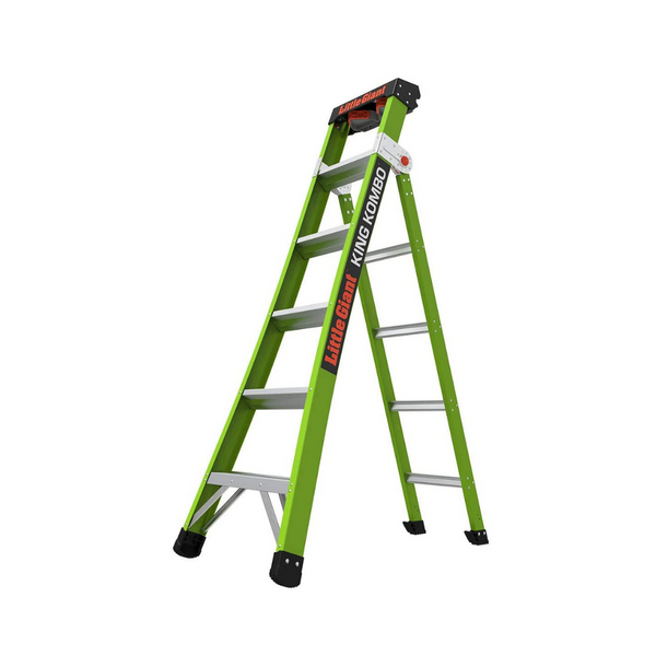 3-in-1 Multi-Position Little Giant Ladder Green King Kombo Pro (375lb Capacity)