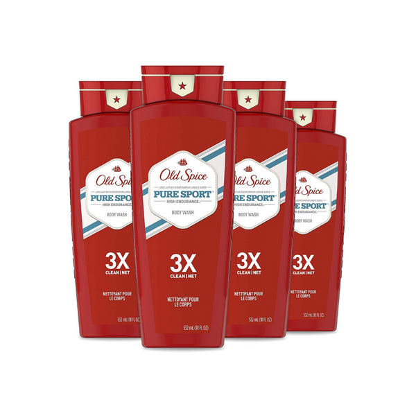 8 Bottles Of Old Spice Pure Sport Scent Men's Body Wash
