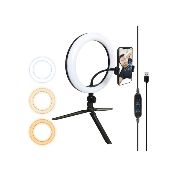 Anillo de luz LED de 10" con soporte para trípode