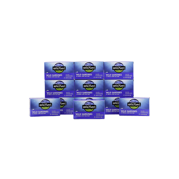 12 Cans Of Wild Planet Sardines In Water With Sea Salt