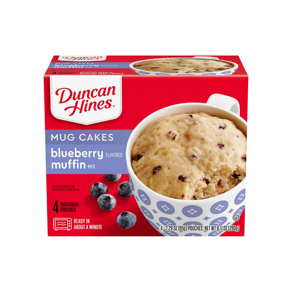 4 Pouches Of Duncan Hines Blueberry Mug Cake