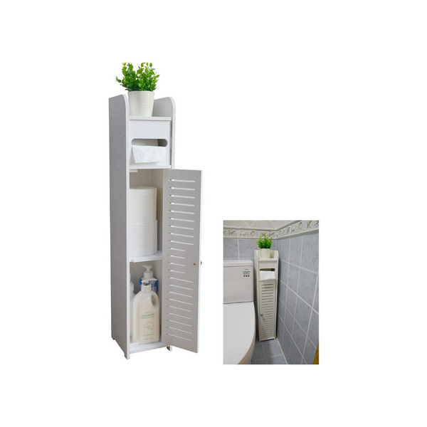 Small Bathroom Storage Corner Floor Cabinet with Doors and Shelves