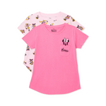 Camisetas de manga corta con estampado integral de Disney Minnie Mouse, 2 unidades 
