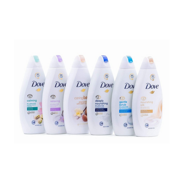 6 Bottles Of Dove Body Wash Shower Gel