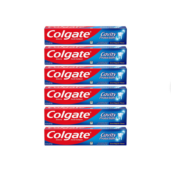6 Tubes Of Colgate Cavity Protection Toothpaste With Fluoride