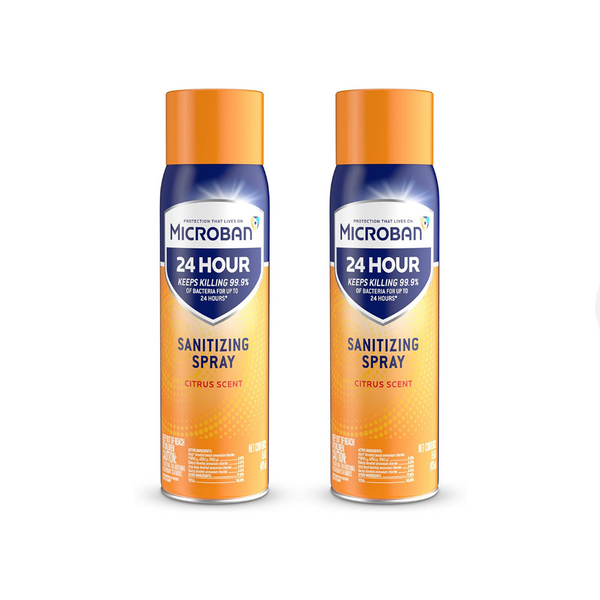 2 Bottles Of Microban 24 Hour Disinfectant Sanitizing Spray
