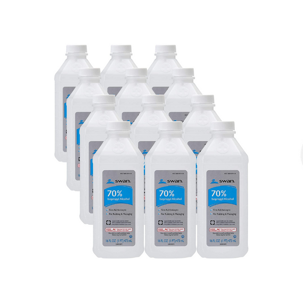 12 Bottles Of Swan 70% Isopropyl Alcohol First Aid Antiseptic