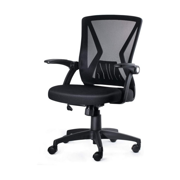 Silla giratoria de oficina de malla con respaldo medio y soporte lumbar
