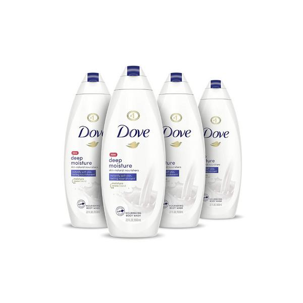 4 Bottles Of Dove Body Wash With Deep Moisture