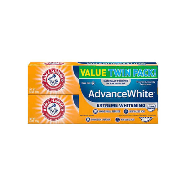 6 tubos de pasta de dientes blanca Arm &amp; Hammer Advance