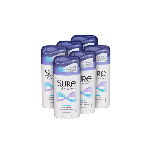 6 Pack Of Sure Antiperspirant Deodorant Sticks
