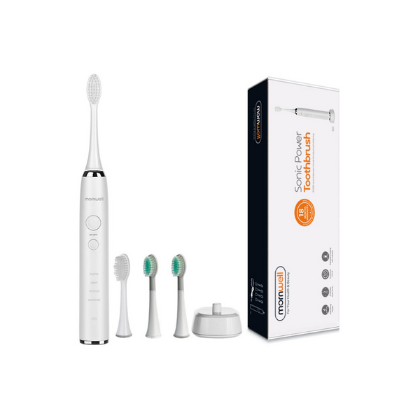 Cepillo de dientes eléctrico sónico con temporizadores inteligentes y 2 cabezales de cepillo