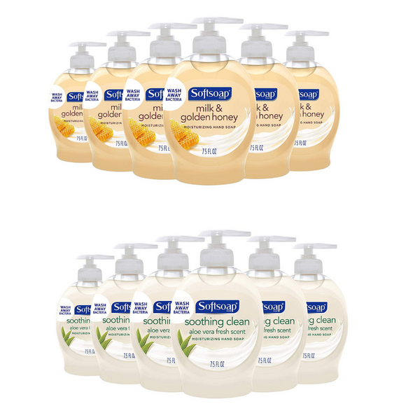 6 botellas de jabón de manos líquido hidratante Softsoap 