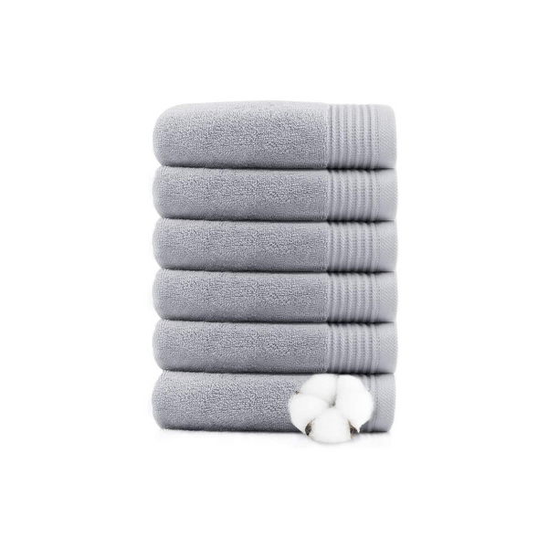 6 Pack Of 100% Cotton Super Soft Hand Towels