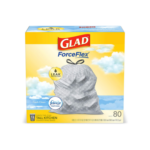 240 bolsas de basura con cordón de 13 galones Glad ForceFlex Tall Kitchen
