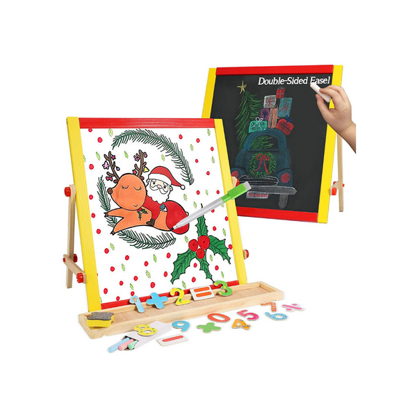 Wooden Easel for Kids, Art and Painting Learning Toys Set
