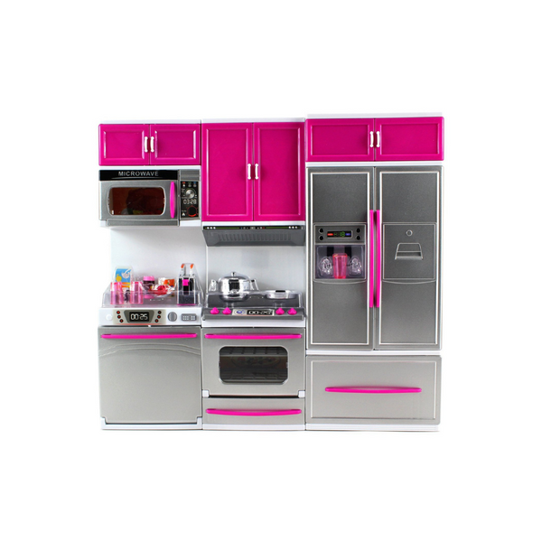 Modern Kitchen Full Deluxe Kit Battery Operated Kitchen Playset