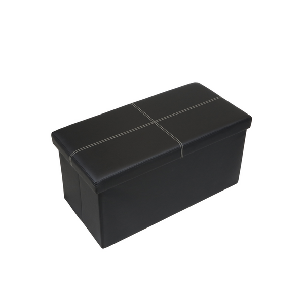 Banco otomano plegable de espuma viscoelástica con almacenamiento y piel sintética (2 colores)
