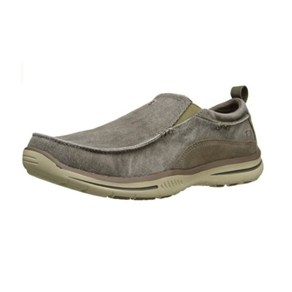 Skechers Mocasín color topo sin cordones Elected Drigo de ajuste relajado para hombre