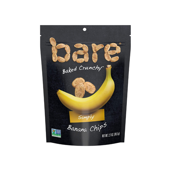 6 bolsas de chips de plátano crujientes horneados, simplemente, sin gluten