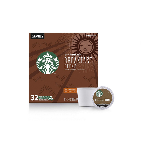 32 cápsulas de café Starbucks de tostado medio para desayuno K-Cup