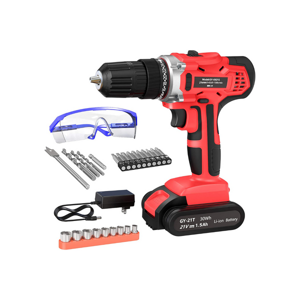 21V Max Power Cordless Drill With Accessories