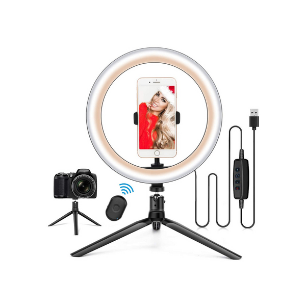 10.2" Ring Light with Stand & Phone Holder and Remote Control