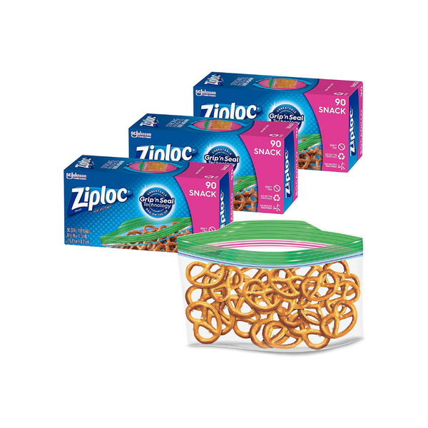270 bolsas Ziploc para refrigerios con la nueva tecnología Grip 'n Seal