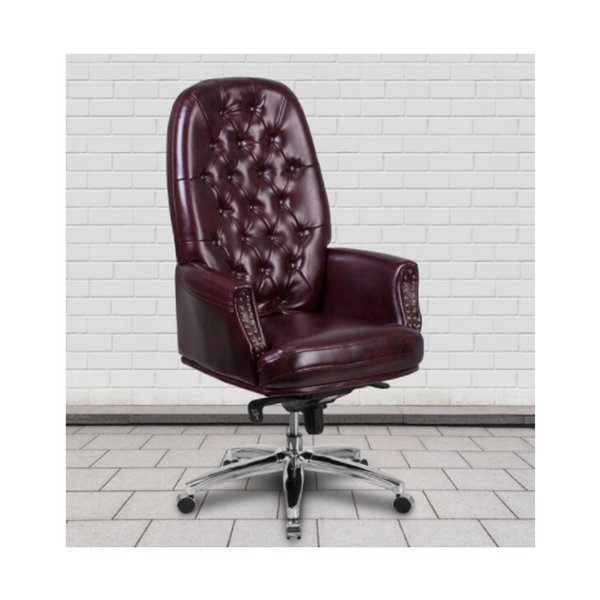 High Back Traditional Tufted Burgundy LeatherSoft Multifunction Executive Chair