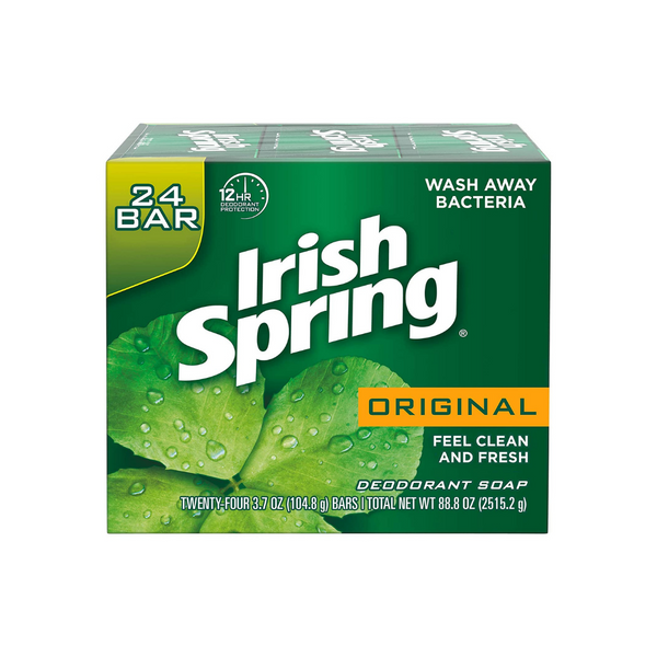 24 Irish Spring Men's Deodorant Soap Bars