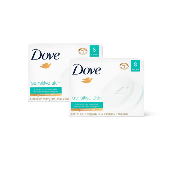 16 barras de jabón Dove Sensitive Skin Beauty
