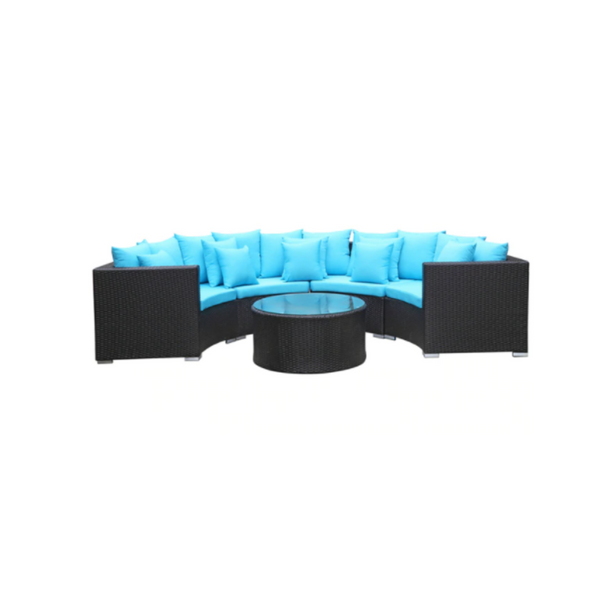 Roundano Outdoor Sofa Blue Cushions