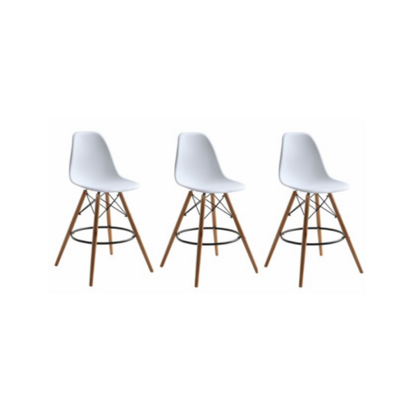 Set Of 3 DSW Woodleg Counter Chair Square Base