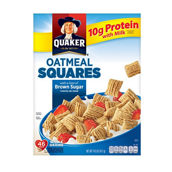 Box Of Quaker Oatmeal Squares Cereal