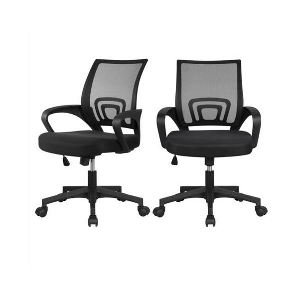 Set Of 2 Adjustable Mesh Swivel Office Chair with Armrest