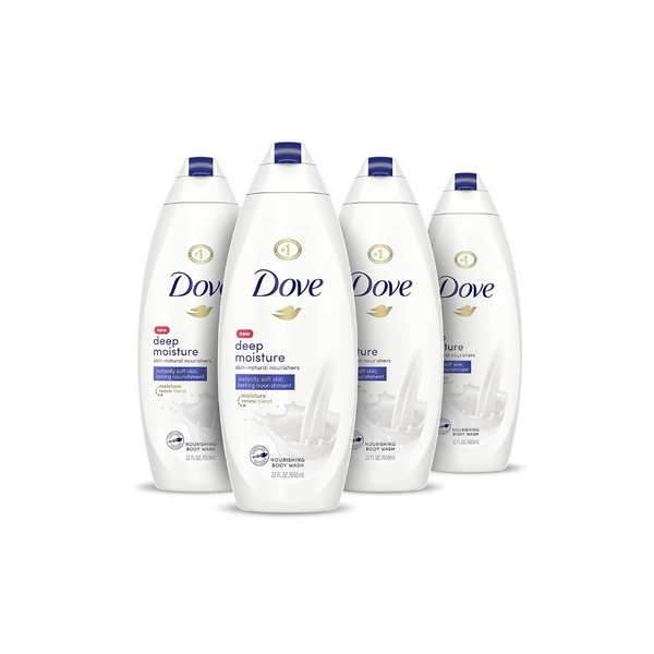 4 Bottles Of 22oz Dove Body Deep Moisture