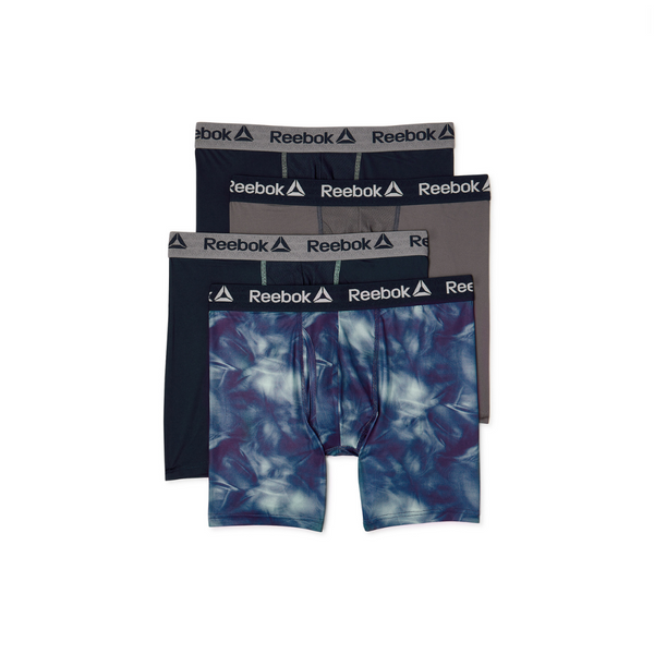 4 calzoncillos bóxer Reebok Performance de pierna regular para hombre (4 estilos)