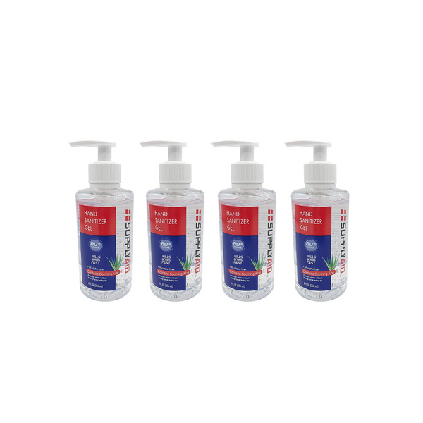 4 Bottles Of Supplyaid 80% Alcohol Hand Sanitizer Gels