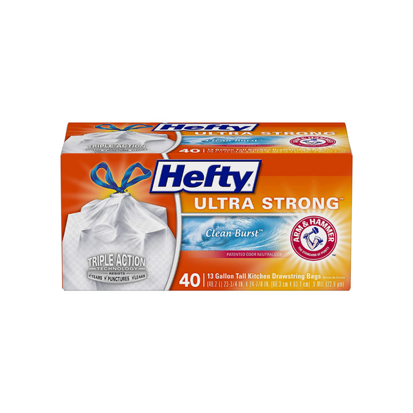 80 Hefty Ultra Strong 13 Gallon Tall Kitchen Trash Bags