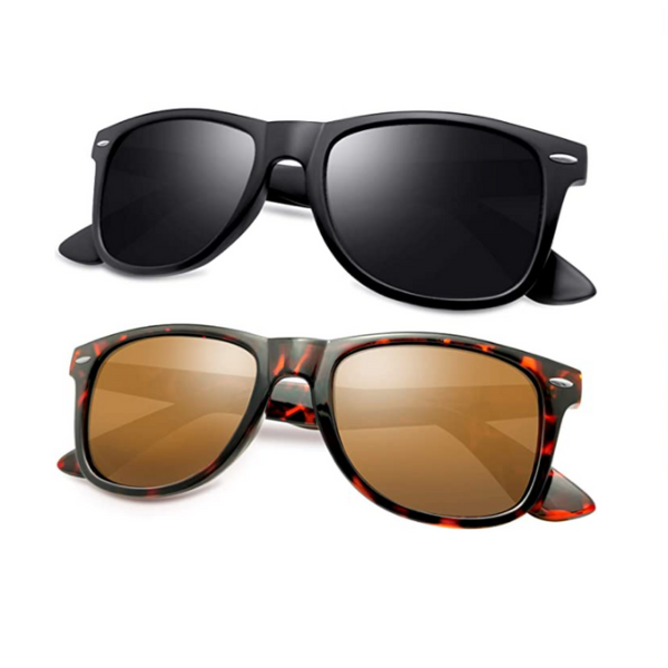 Set Of 2 Retro Square Polarized Sunglasses (5 Styles)