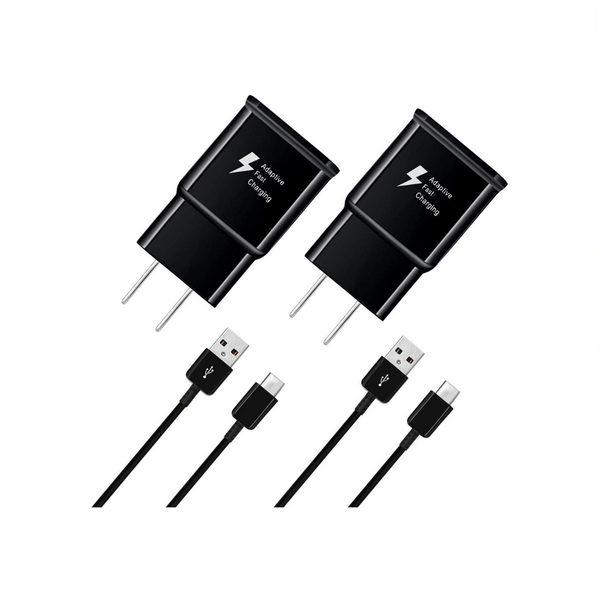 Paquete de 2 cargadores de pared de carga rápida con cables USB-C